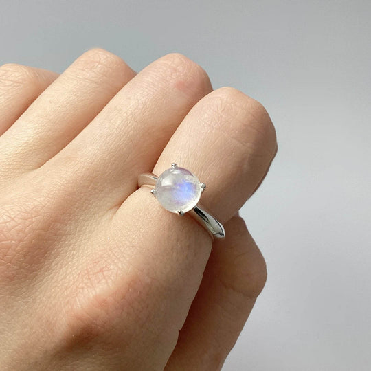 Rainbow Moonstone Ring - Rocks and Gems Canada