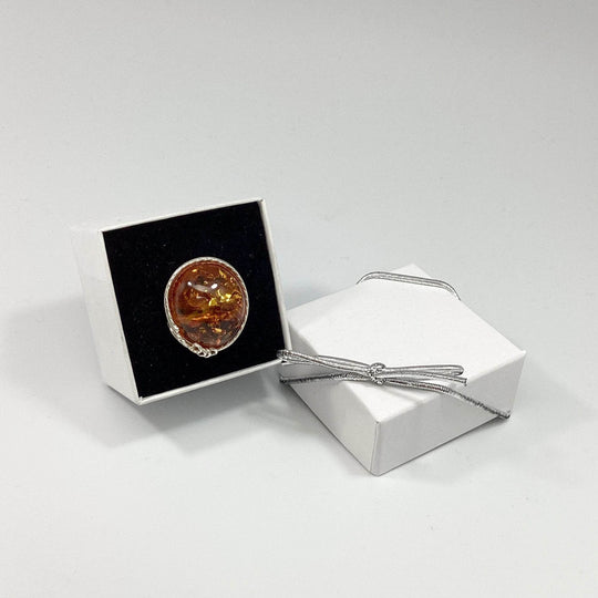 Cognac Amber Ring - Rocks and Gems Canada