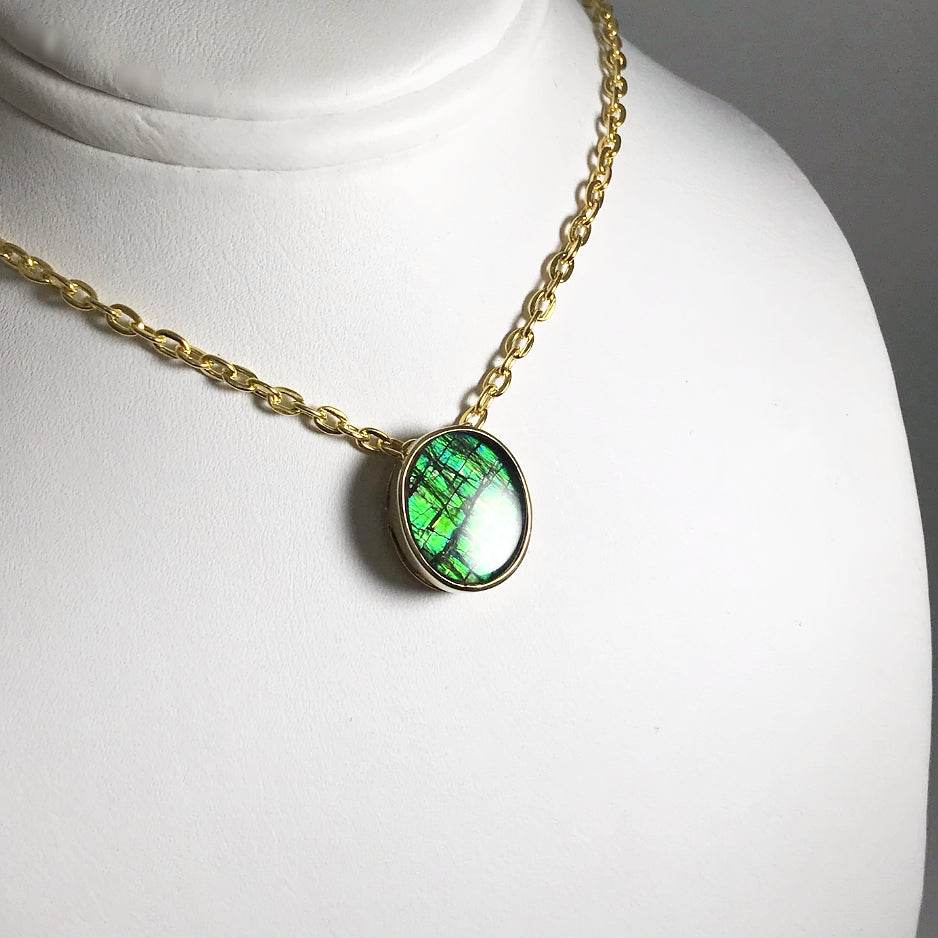 Alberta Ammolite 14K Gold Pendant - Rocks and Gems Canada