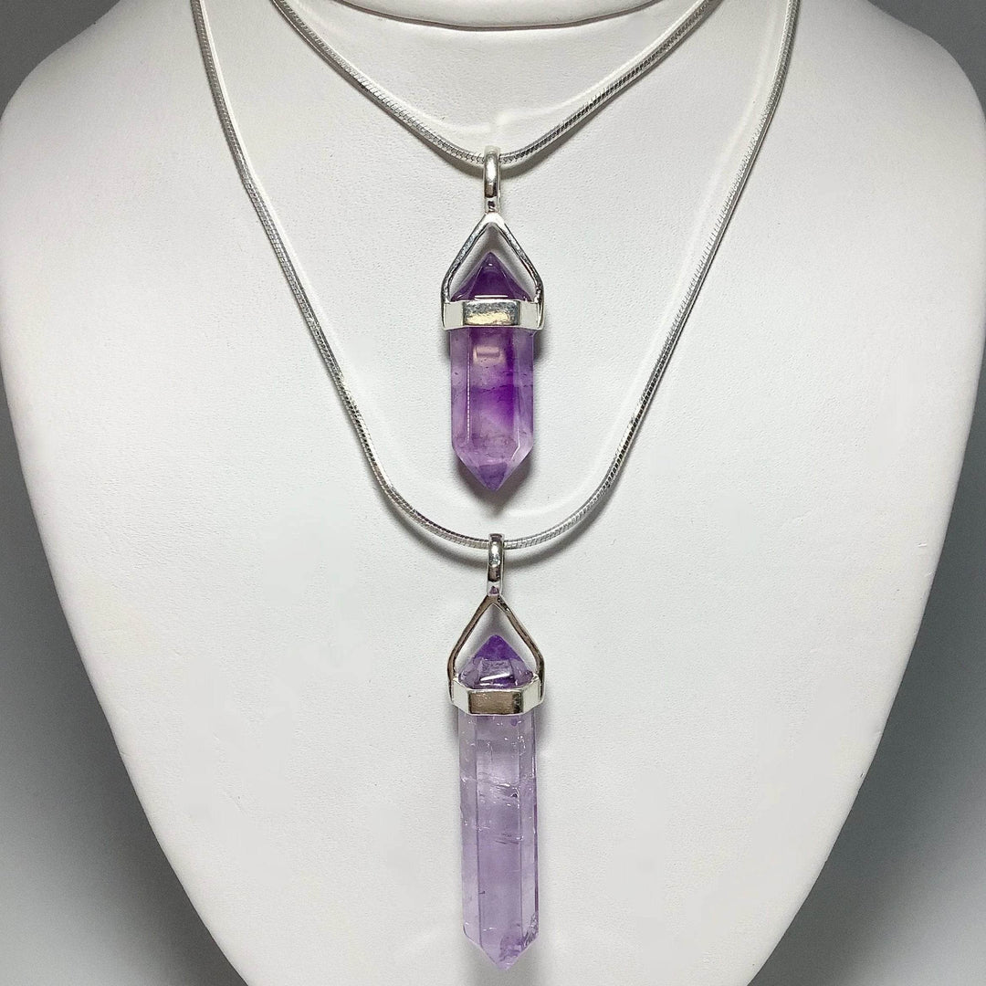 Amethyst Double Terminated Point Pendant - Rocks and Gems Canada