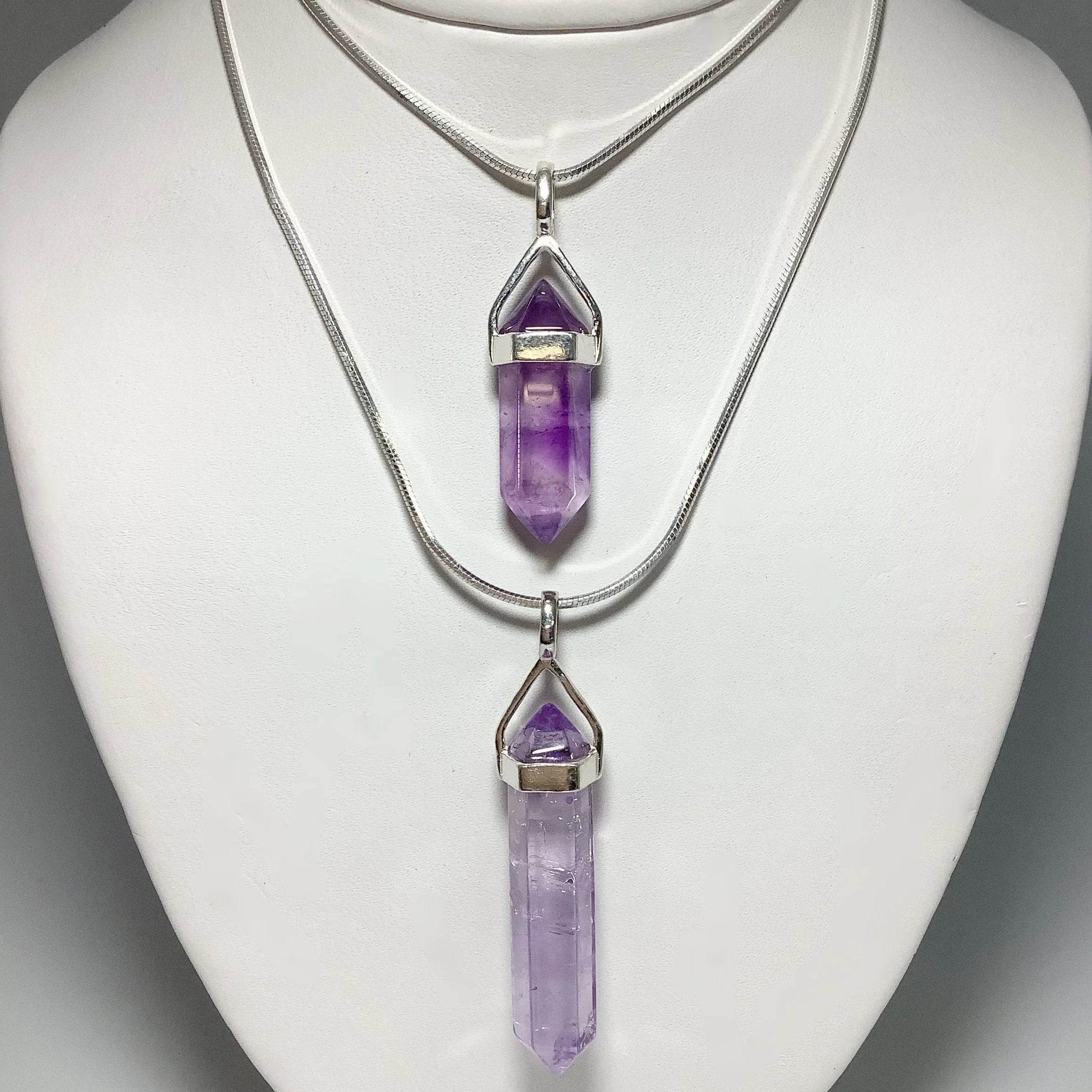 Amethyst Double Terminated Point Pendant - Rocks and Gems Canada