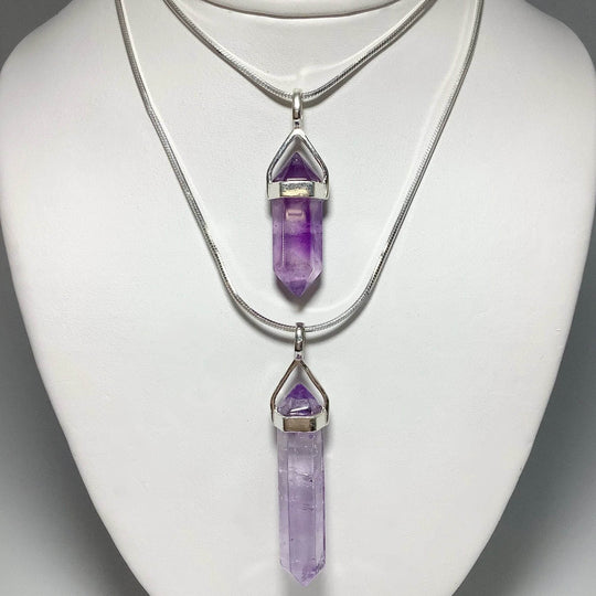 Amethyst Double Terminated Point Pendant - Rocks and Gems Canada