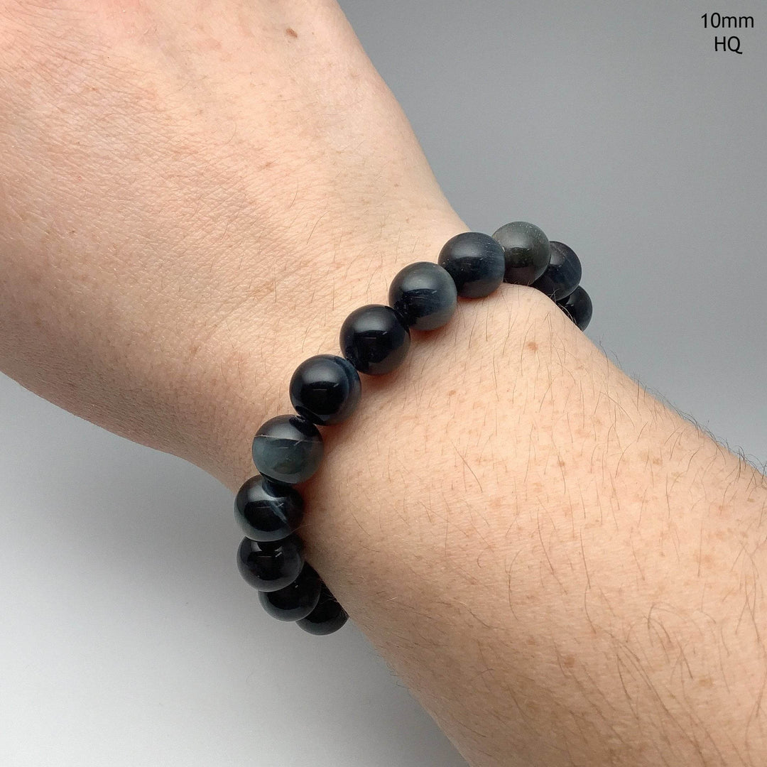 Blue Tiger Eye Beaded Bracelet - Rocks and Gems Canada