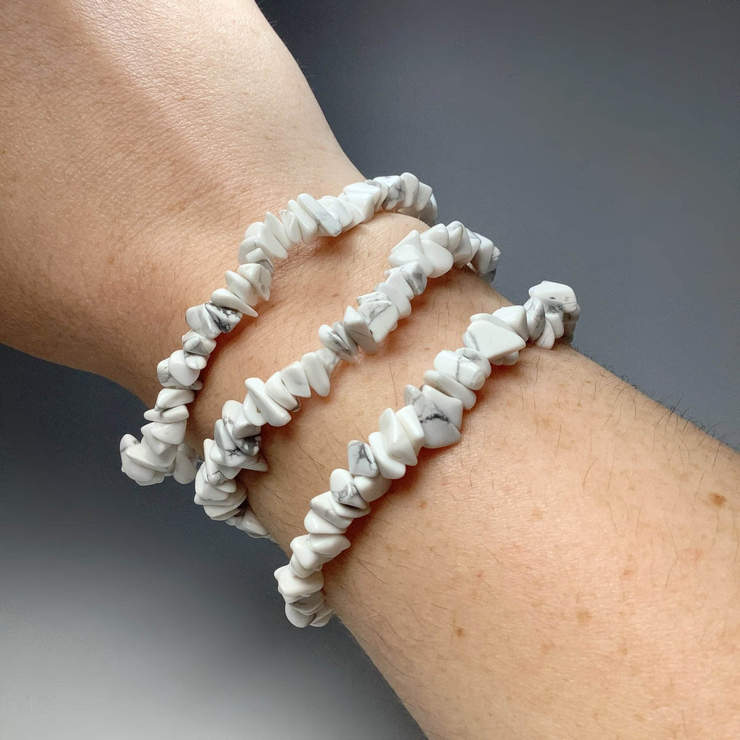 Howlite Chip Beaded Bracelet - Rocks and Gems Canada