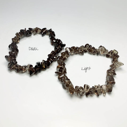 Smoky Quartz Chip Beaded Bracelet - Rocks and Gems Canada