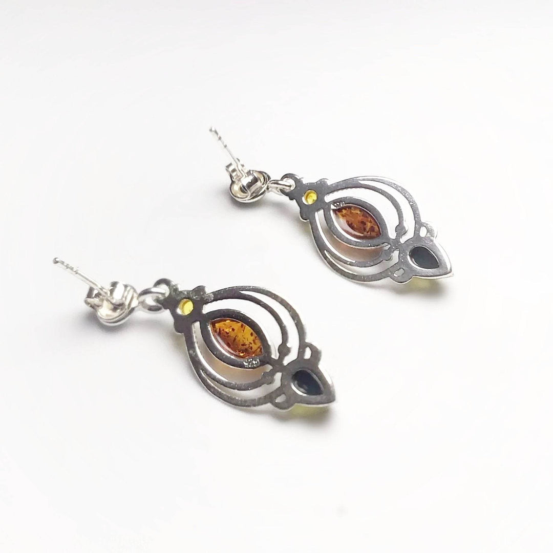 Mixed Amber Stud Earrings - Rocks and Gems Canada