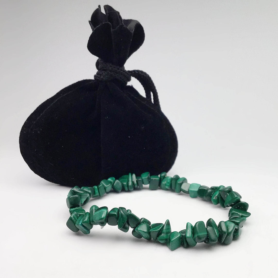 Malachite Chip Beaded Bracelet - Rocks and Gems Canada