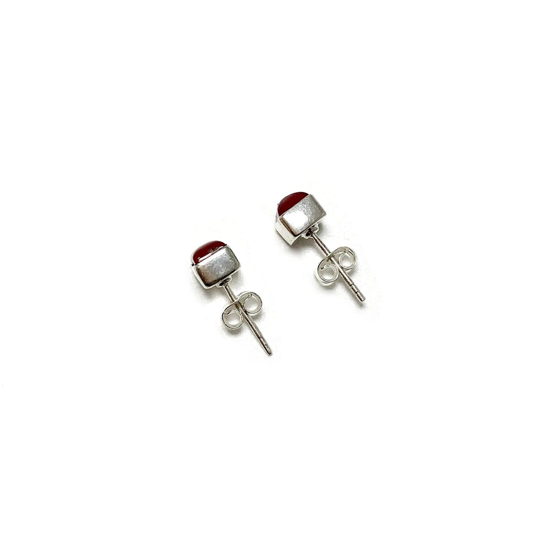 Carnelian Agate Stud Earrings - Rocks and Gems Canada