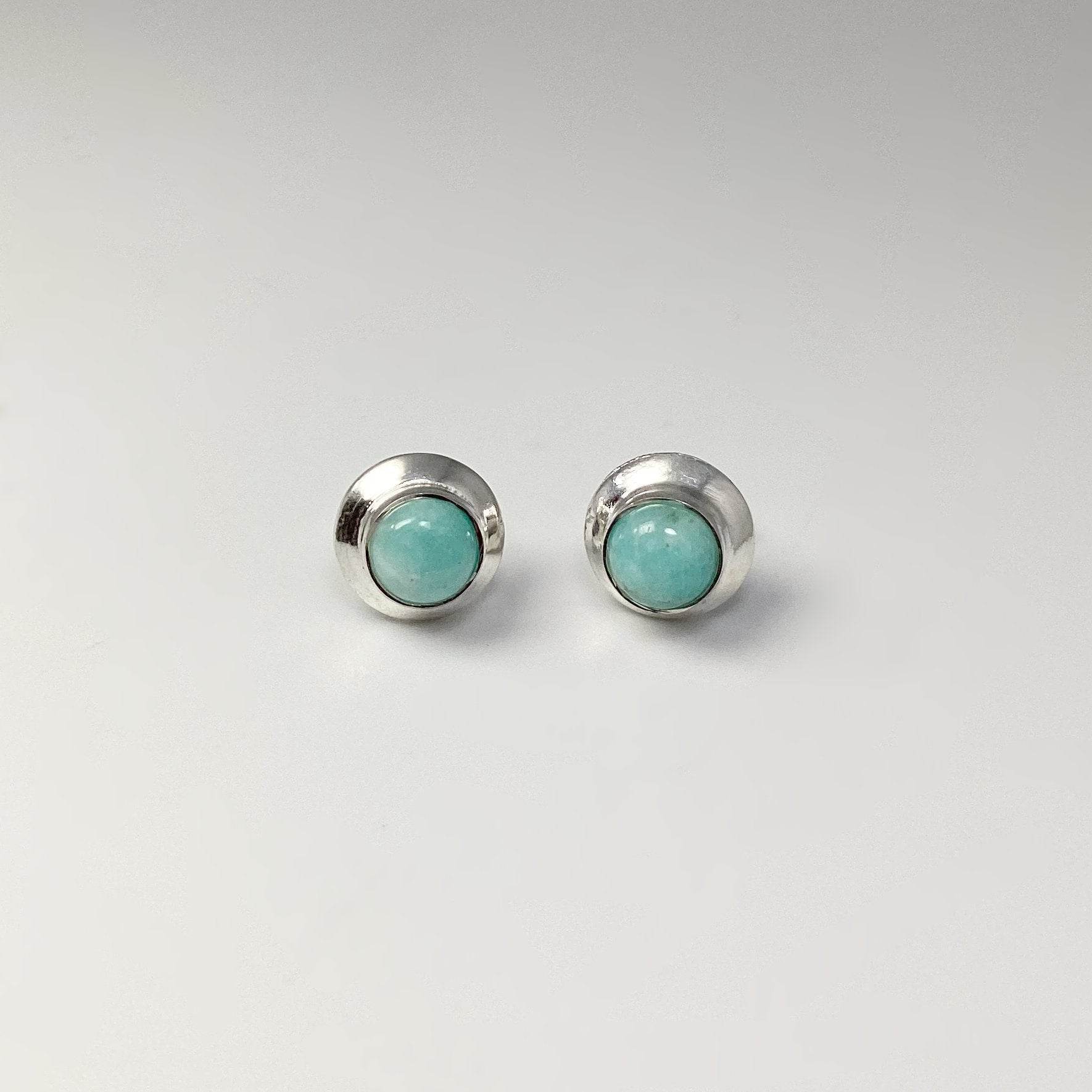Amazonite Stud Earrings - Rocks and Gems Canada