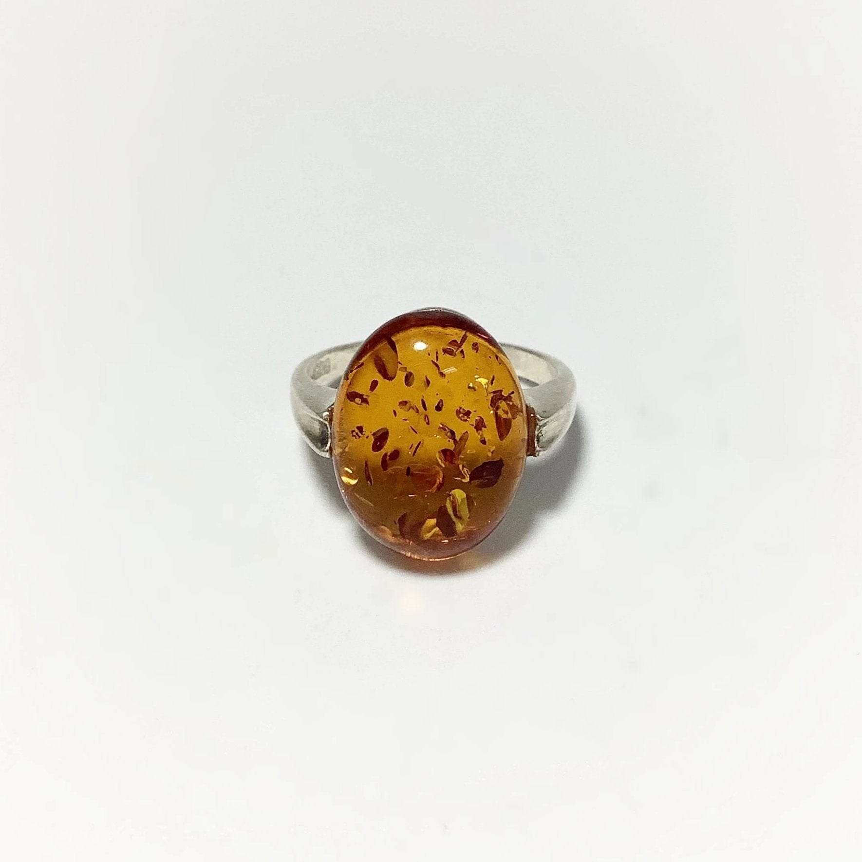 Cognac Amber Ring - Rocks and Gems Canada