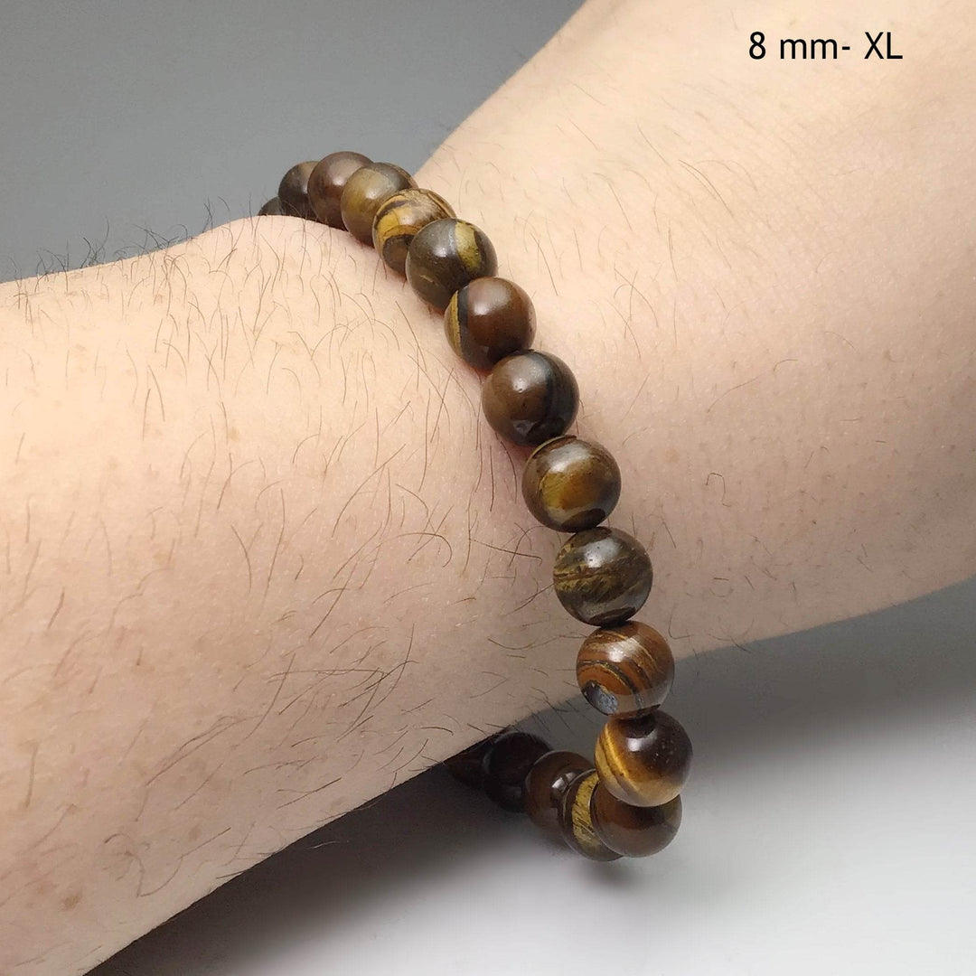 Brown Gold Tiger Iron Beaded Bracelet - Rocks and Gems Canada