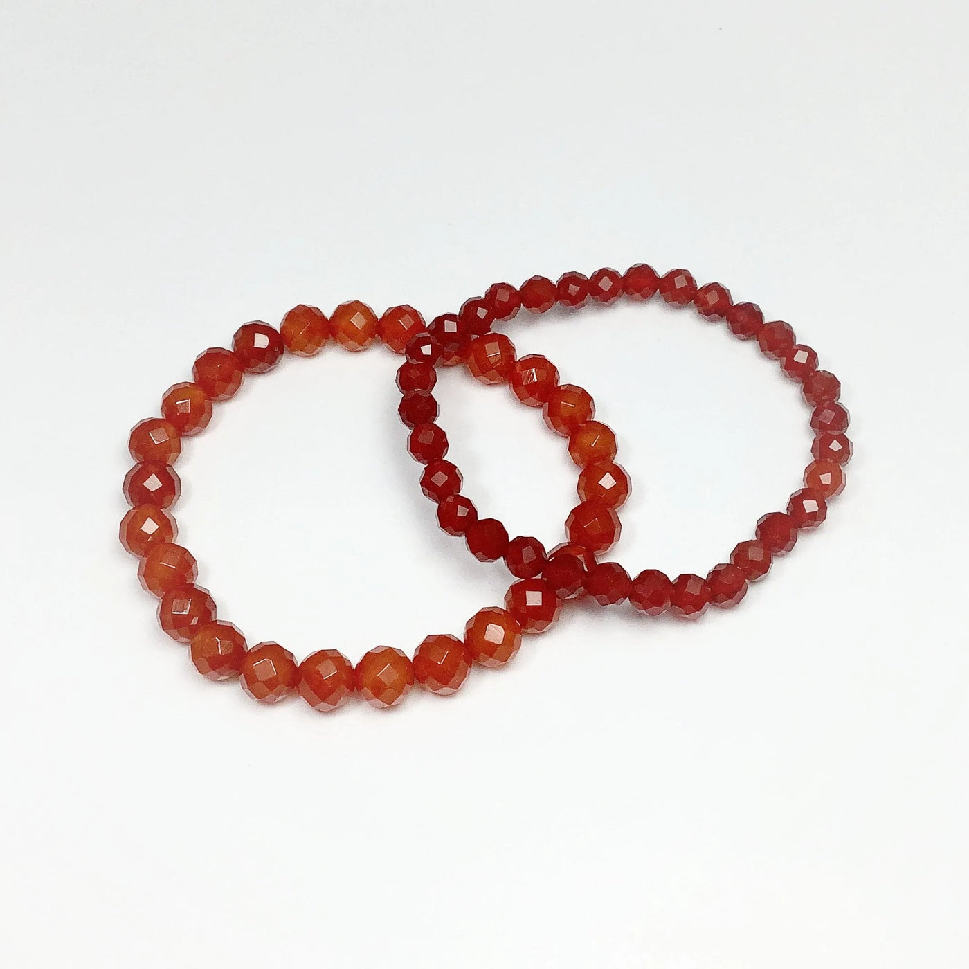 Carnelian Agate Faceted Beaded Bracelet - High Quality
