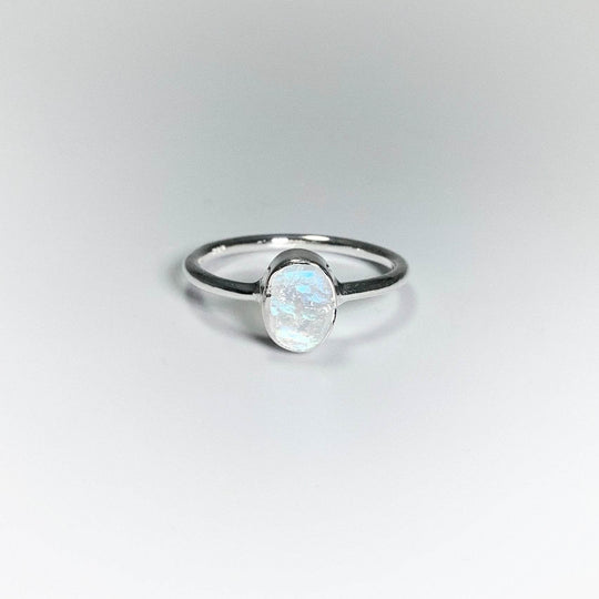 Raw Rainbow Moonstone Ring - Rocks and Gems Canada