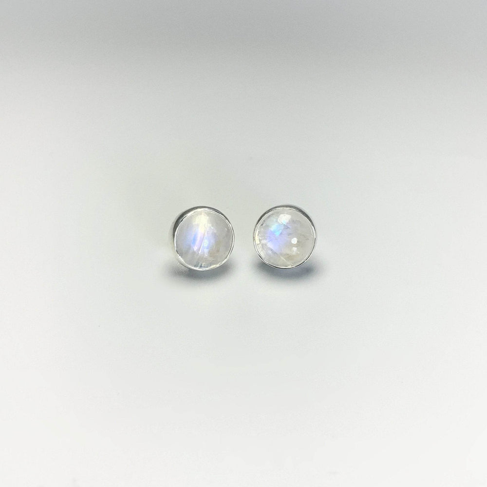 Rainbow Moonstone Stud Earrings - Rocks and Gems Canada