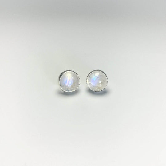 Rainbow Moonstone Stud Earrings - Rocks and Gems Canada