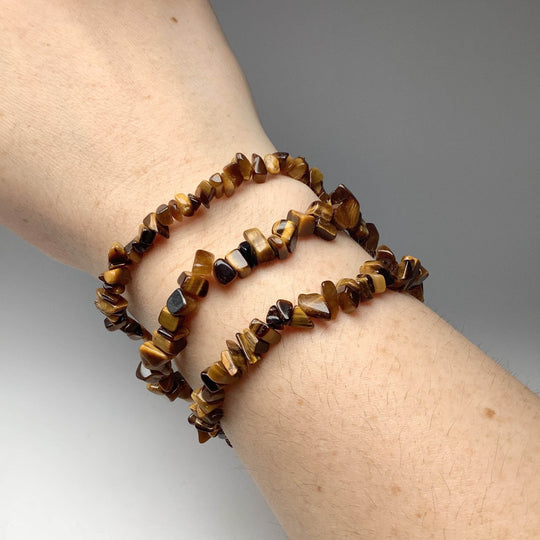 Tiger Eye Chip Beaded Bracelet - Rocks and Gems Canada