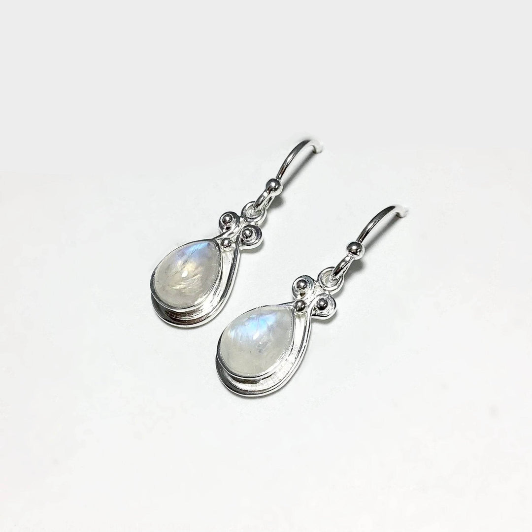 Rainbow Moonstone Dangle Earrings - Rocks and Gems Canada