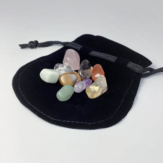 Mini Chakra Tumbles Pouch - Rocks and Gems Canada