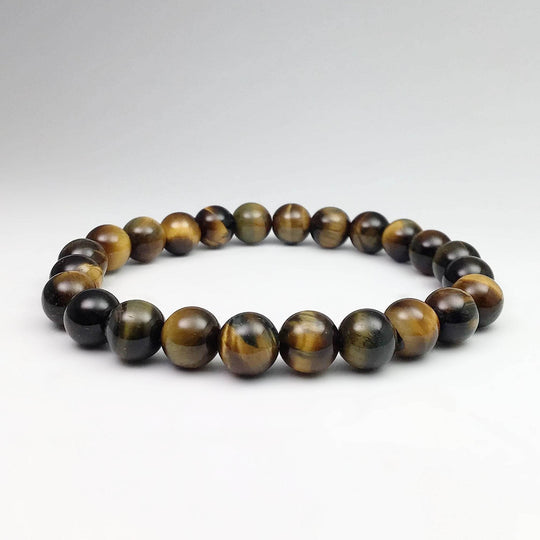 Blue Gold Tiger Eye Beaded Bracelet - Rocks and Gems Canada