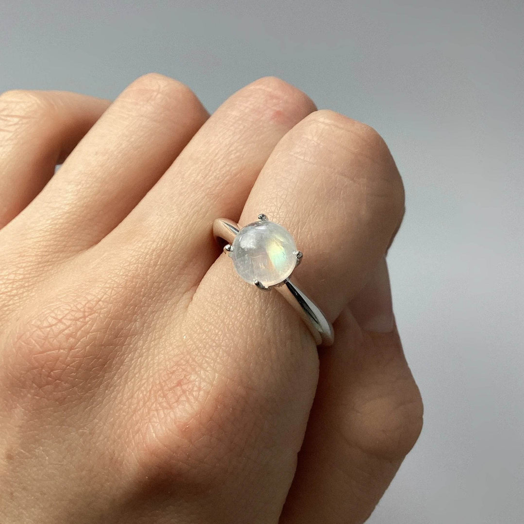 Rainbow Moonstone Ring - Rocks and Gems Canada