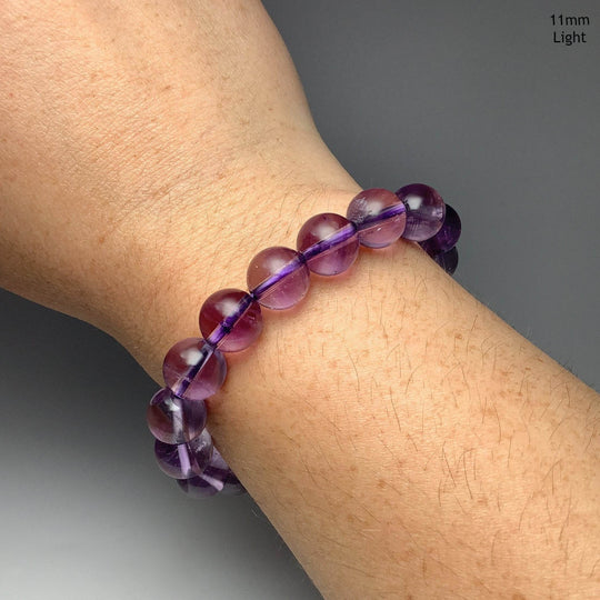 Amethyst Beaded Bracelet - High Quality - Rocks and Gems Canada