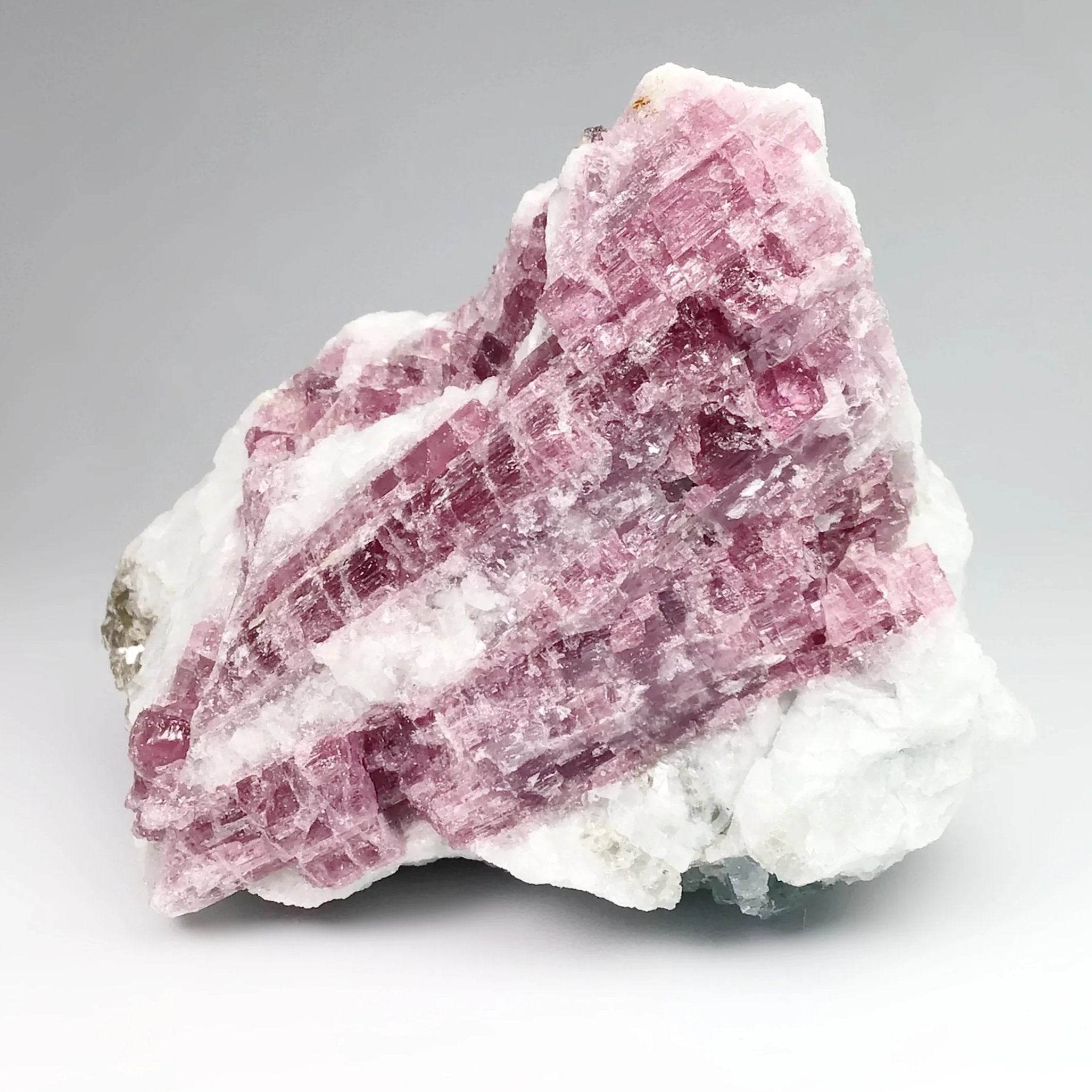 Pink Tourmaline with Aquamarine in Matrix - Rocks and Gems Canada