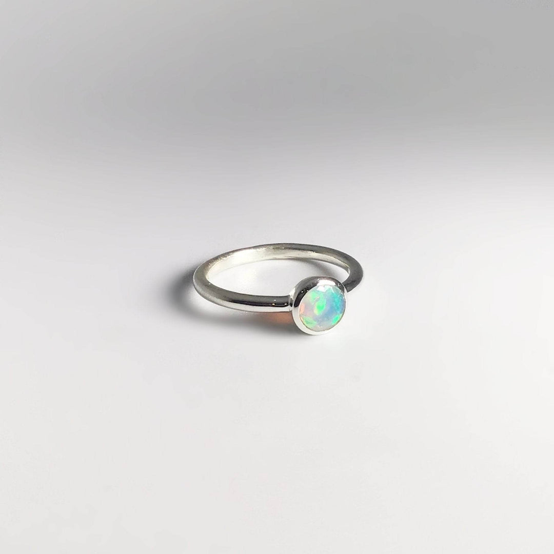 Faceted Ethiopian Fire Opal Ring - Rocks and Gems Canada
