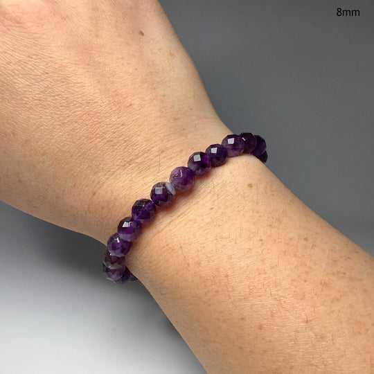 Amethyst Faceted Beaded Bracelet - Rocks and Gems Canada
