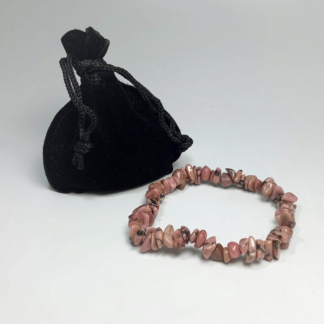 Rhodonite Chip Beaded Bracelet - Rocks and Gems Canada