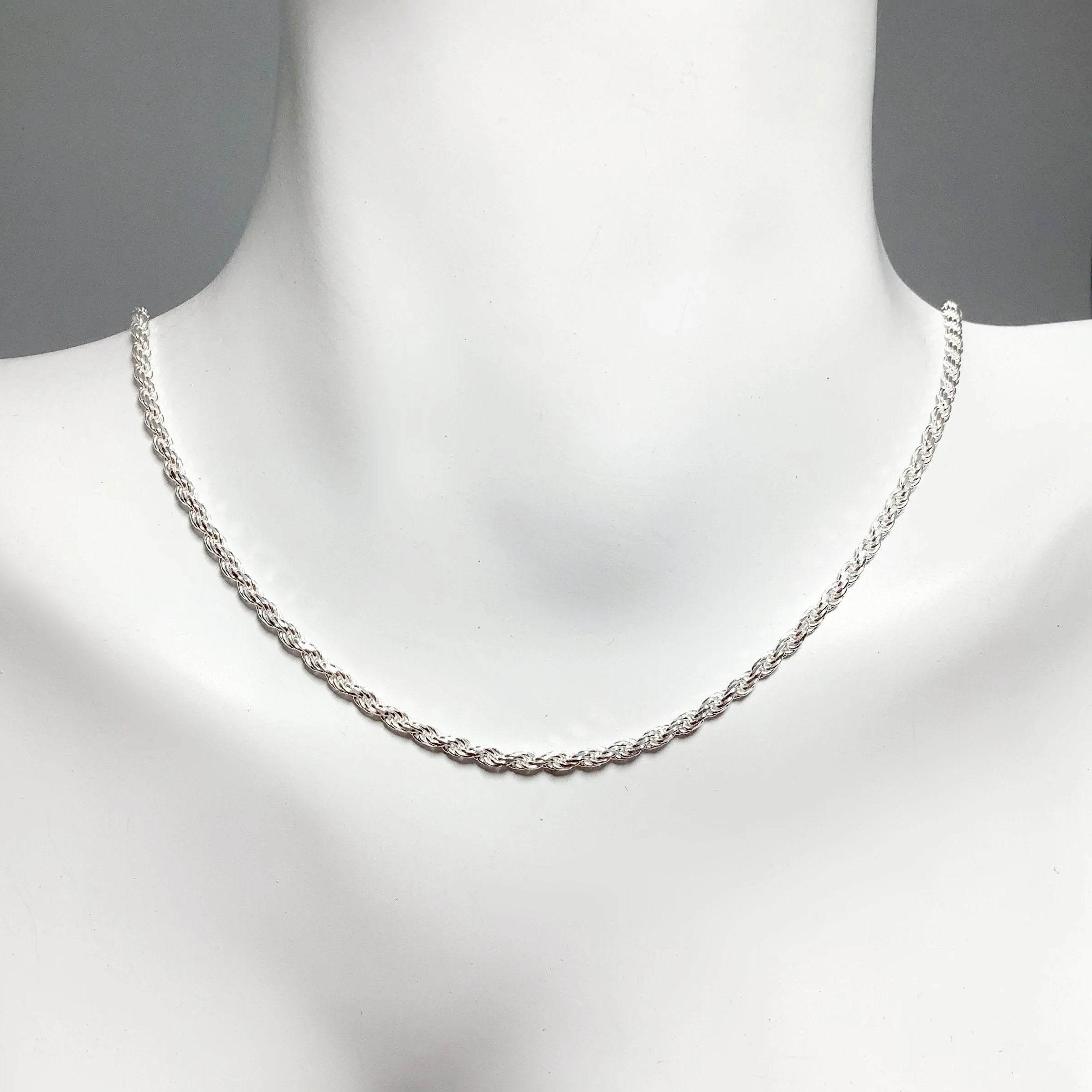 Sterling Silver Chain - Rope Style - Rocks and Gems Canada