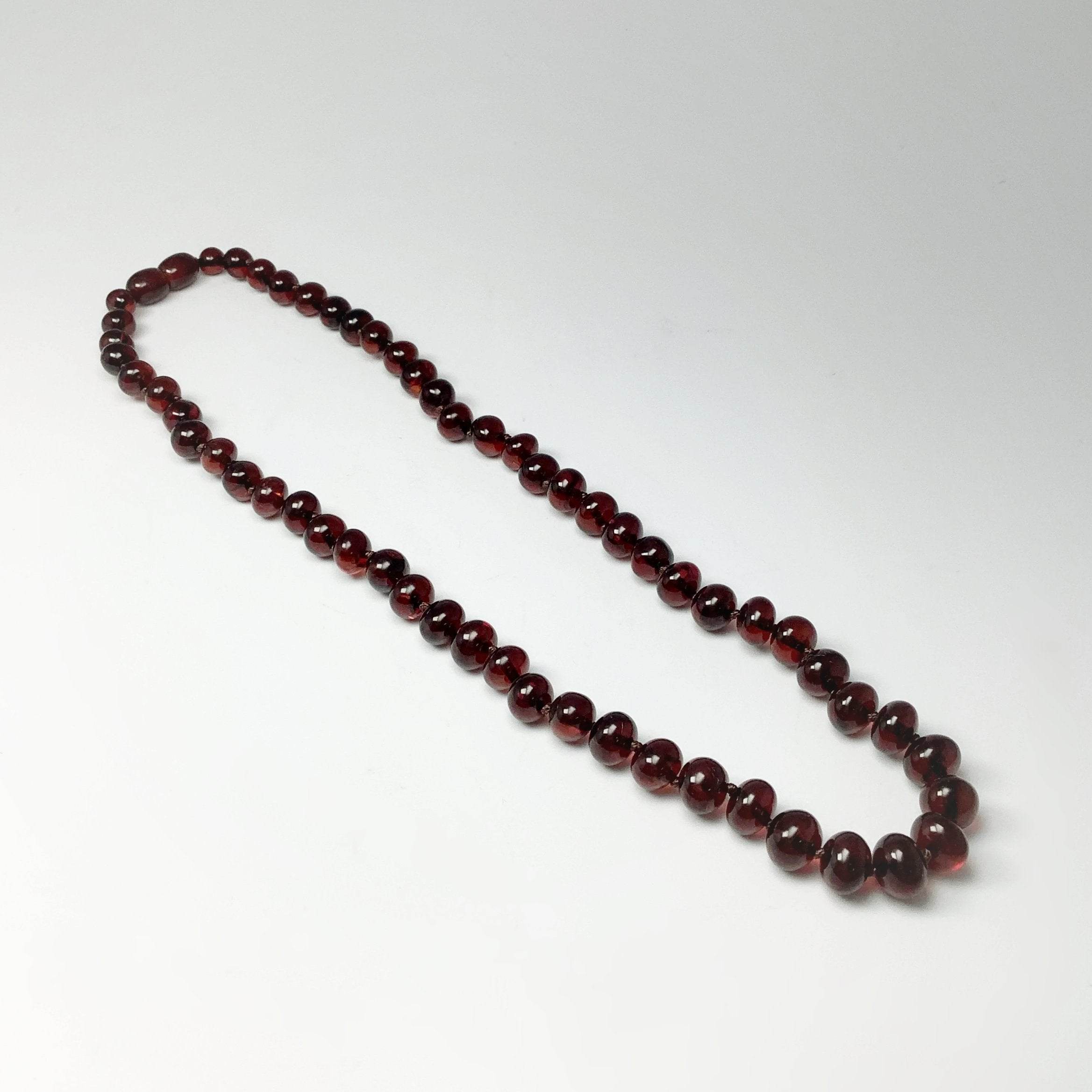 Cherry Amber Beaded Necklace - Rocks and Gems Canada