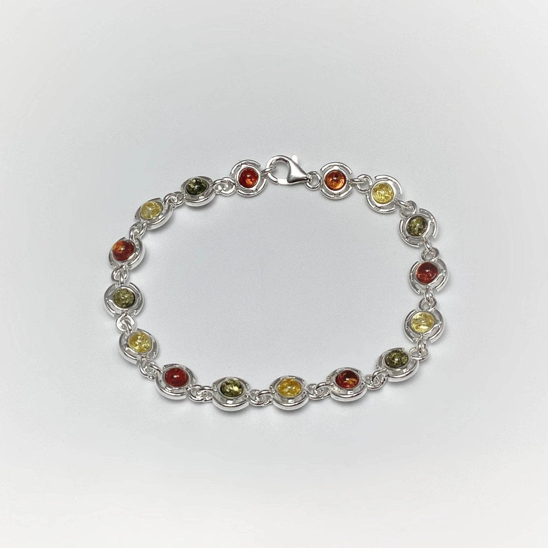 Mixed Amber Sterling Silver Bracelet - Rocks and Gems Canada
