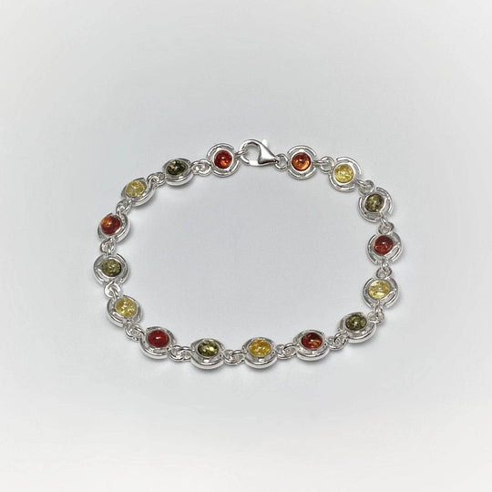 Mixed Amber Sterling Silver Bracelet - Rocks and Gems Canada