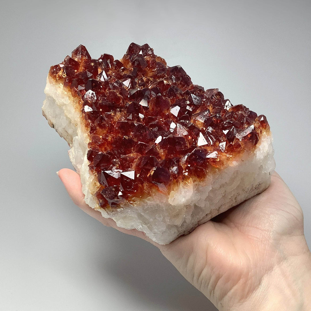 Dark Citrine Druze Cluster Stand Up - Rocks and Gems Canada