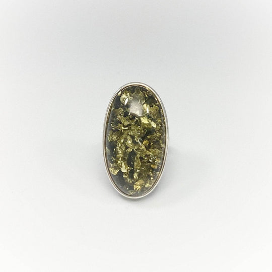 Green Amber Ring - Rocks and Gems Canada
