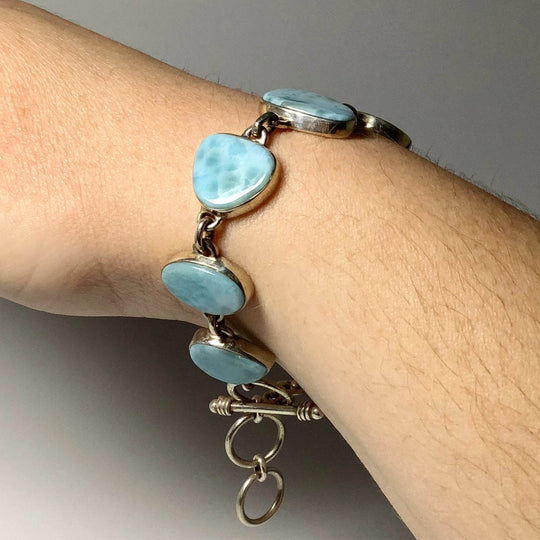Larimar Sterling Silver Bracelet - Rocks and Gems Canada