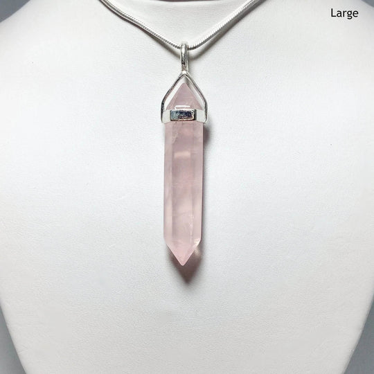 Rose Quartz Double Terminated Point Pendant - Rocks and Gems Canada