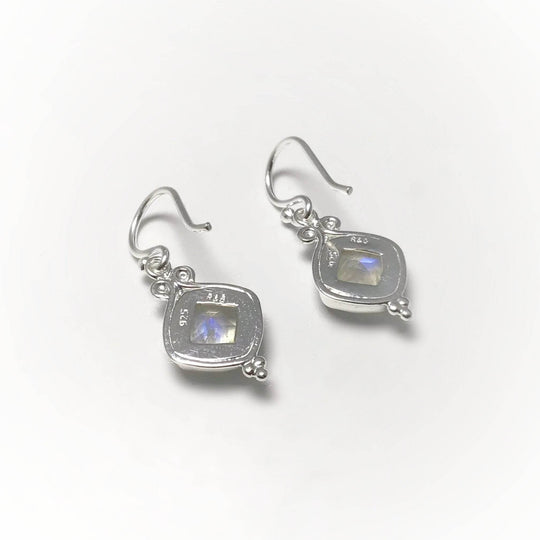 Rainbow Moonstone Dangle Earrings - Rocks and Gems Canada