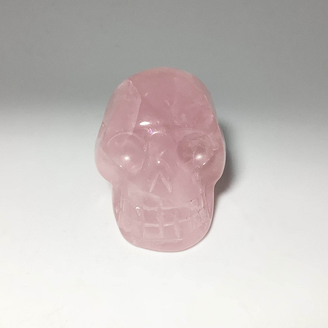 Carved Rose Quartz Skull - Rocks and Gems Canada