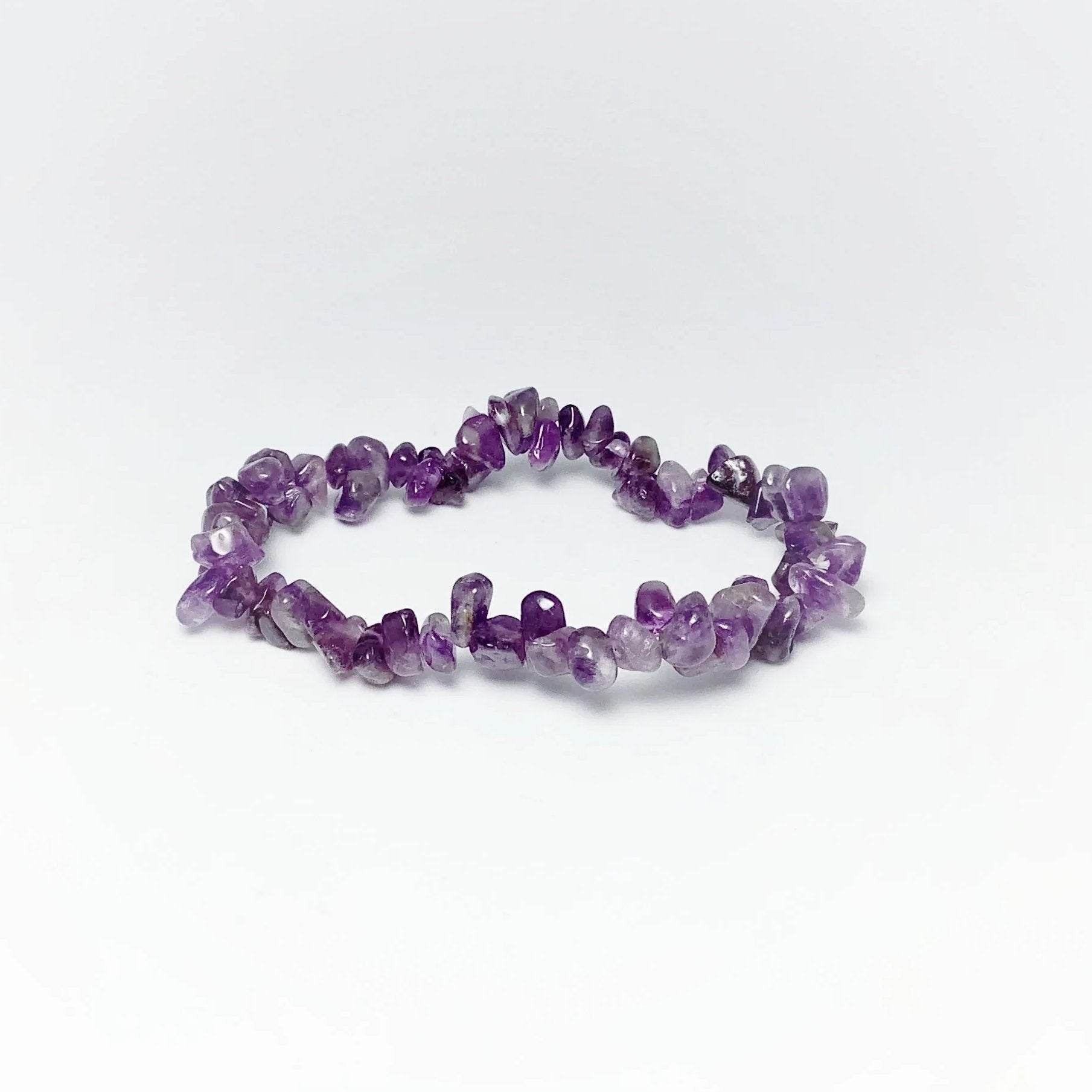 Amethyst Chip Beaded Bracelet - Rocks and Gems Canada