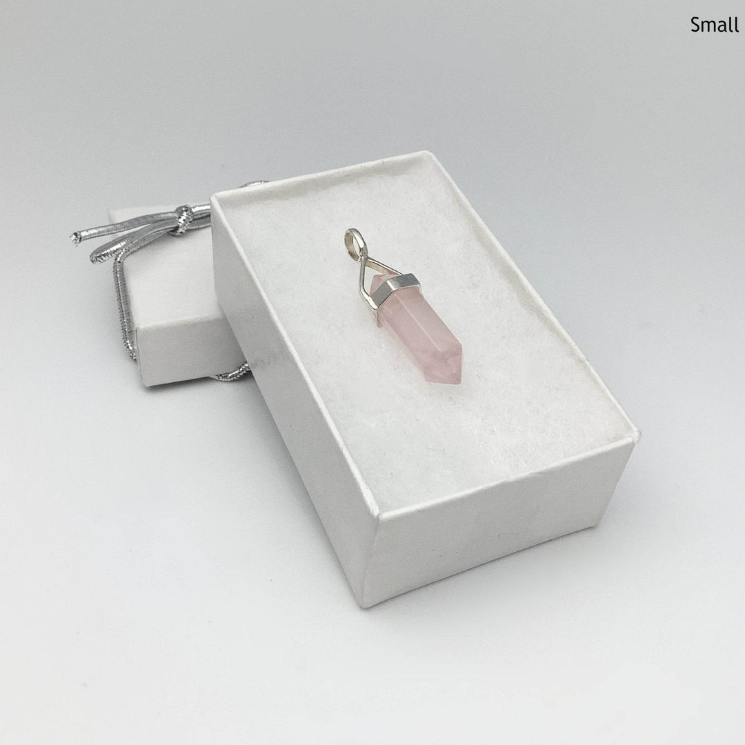 Rose Quartz Double Terminated Point Pendant - Rocks and Gems Canada