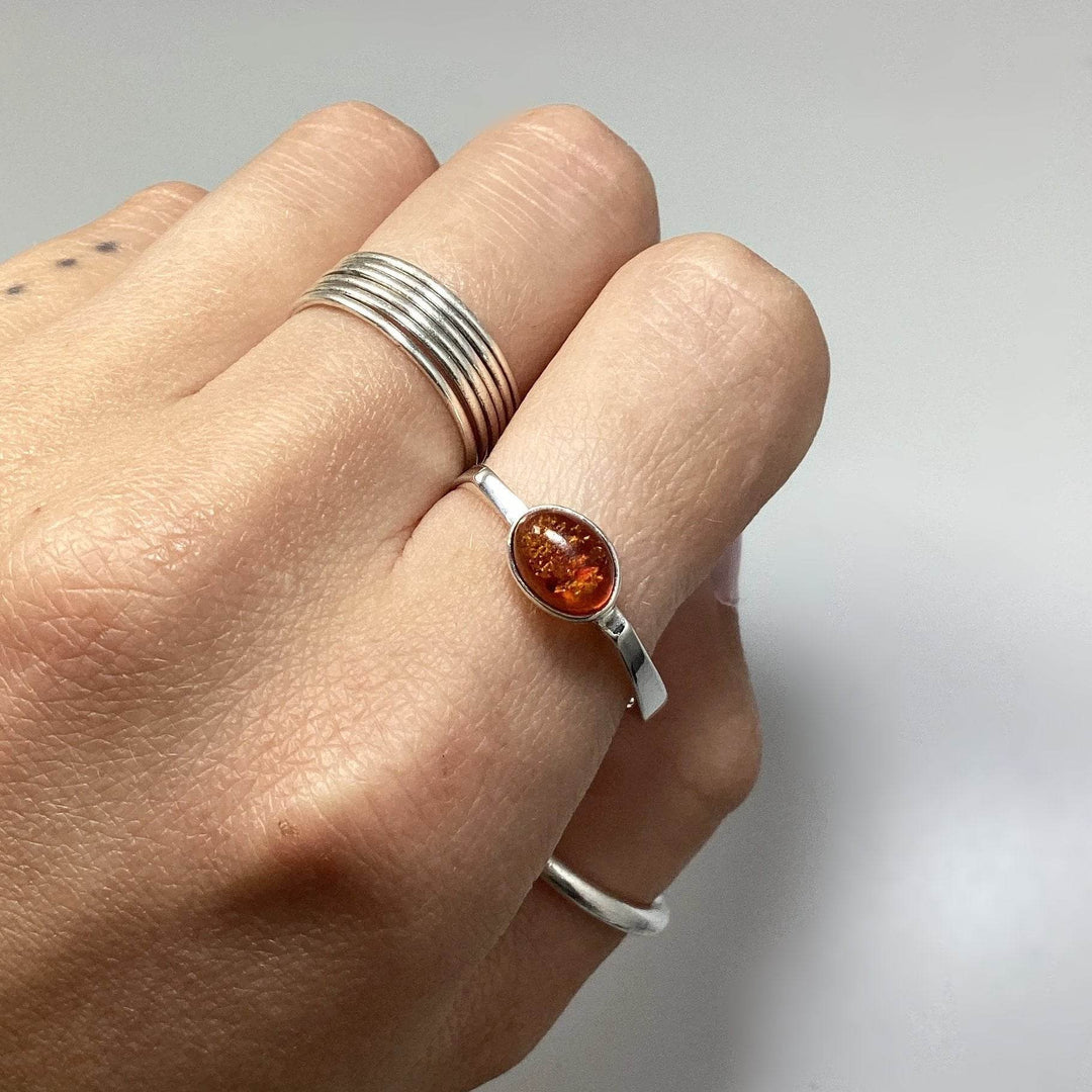 Cognac Amber Ring - Rocks and Gems Canada