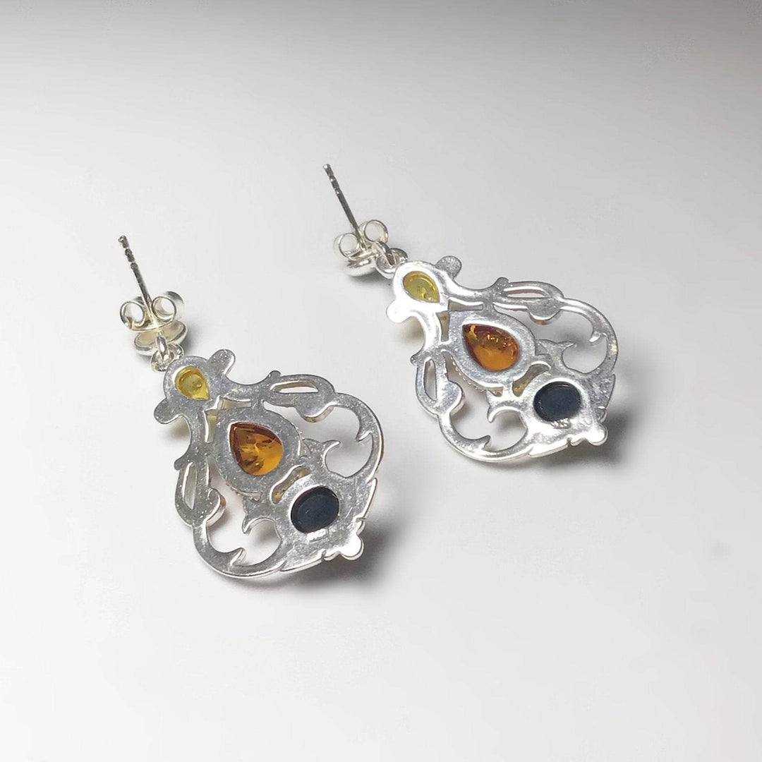 Mixed Amber Stud Earrings - Rocks and Gems Canada