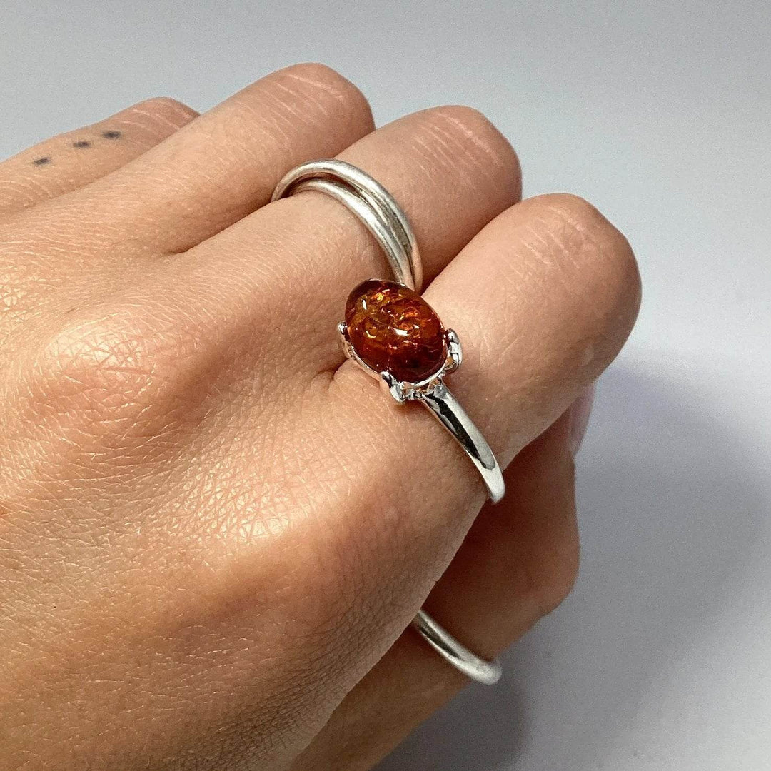 Cognac Amber Ring - Rocks and Gems Canada