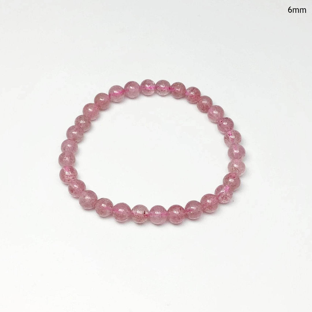 Strawberry Quartz Beaded Bracelet - Rocks and Gems Canada