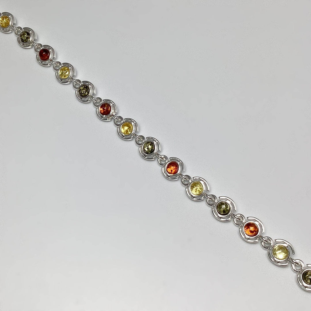 Mixed Amber Sterling Silver Bracelet - Rocks and Gems Canada