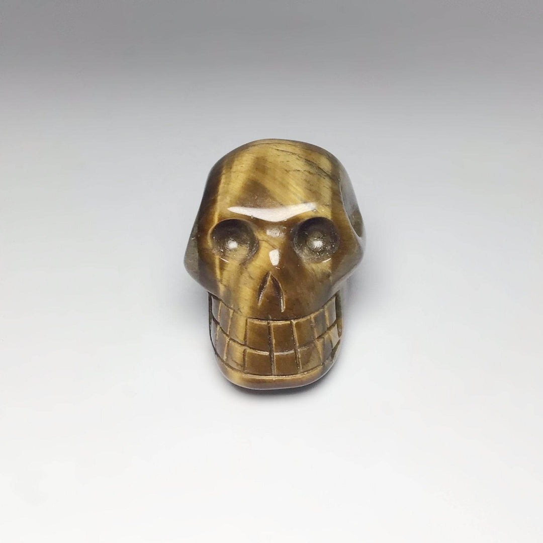 Carved Tiger Eye Skull - Rocks and Gems Canada