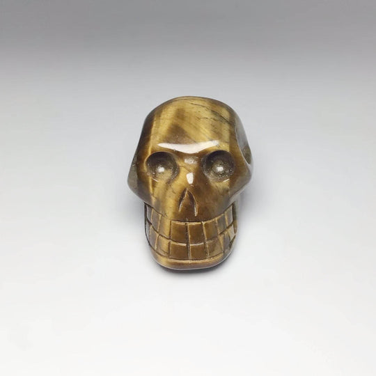 Carved Tiger Eye Skull - Rocks and Gems Canada