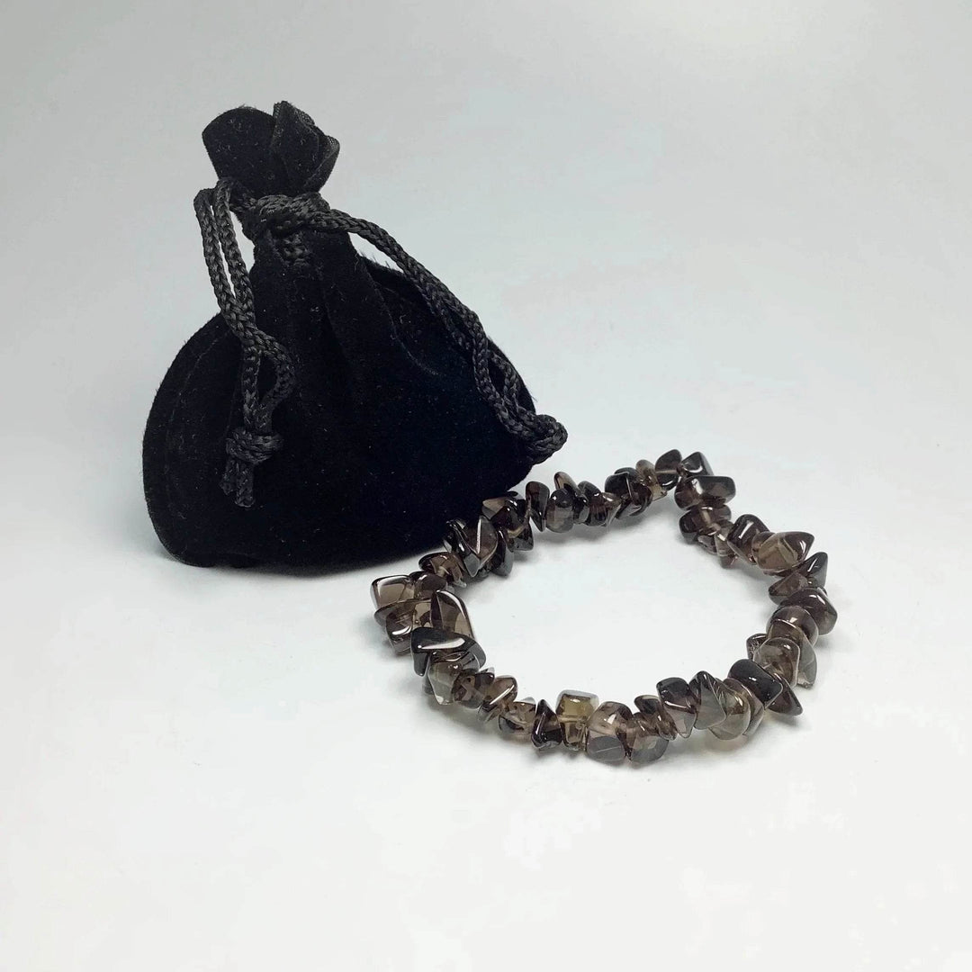 Smoky Quartz Chip Beaded Bracelet - Rocks and Gems Canada
