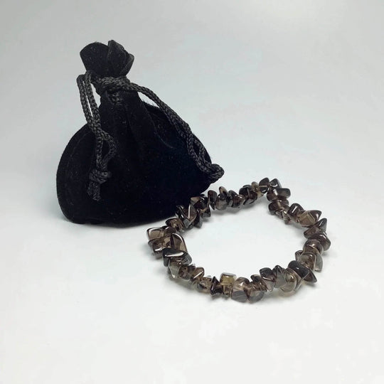 Smoky Quartz Chip Beaded Bracelet - Rocks and Gems Canada